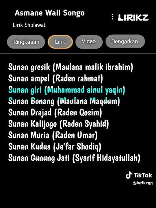 lirik  sholawat  sunan Gresik