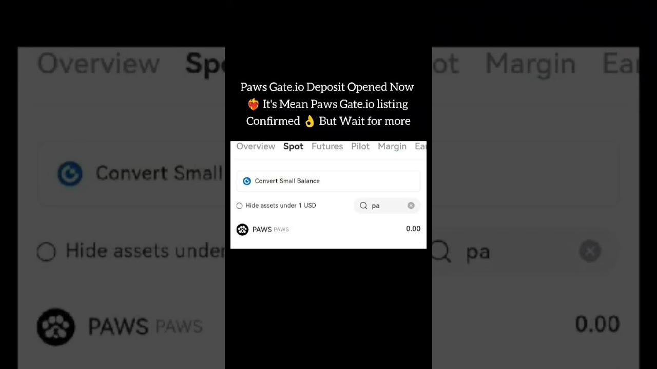 Paws Gate.io deposit open