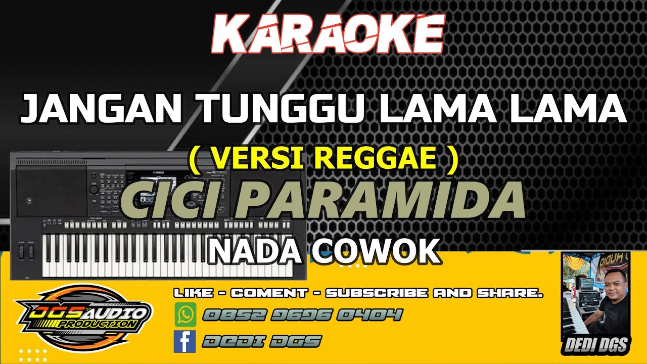 KARAOKE. JANGAN TUNGGU LAMA LAMA ( VERSI REGGAE ) - CICI PARAMIDA - NADA COWOK - DGS AUDIO.