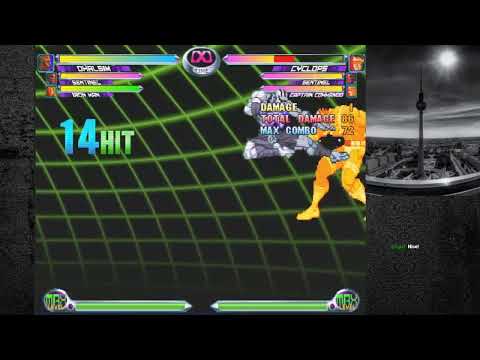 MvC2 Dhalsim corner extended  air combo to Yoga Strike