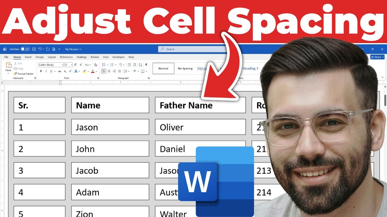 How to Adjust Cell Spacing for a Table in Word - YouTube
