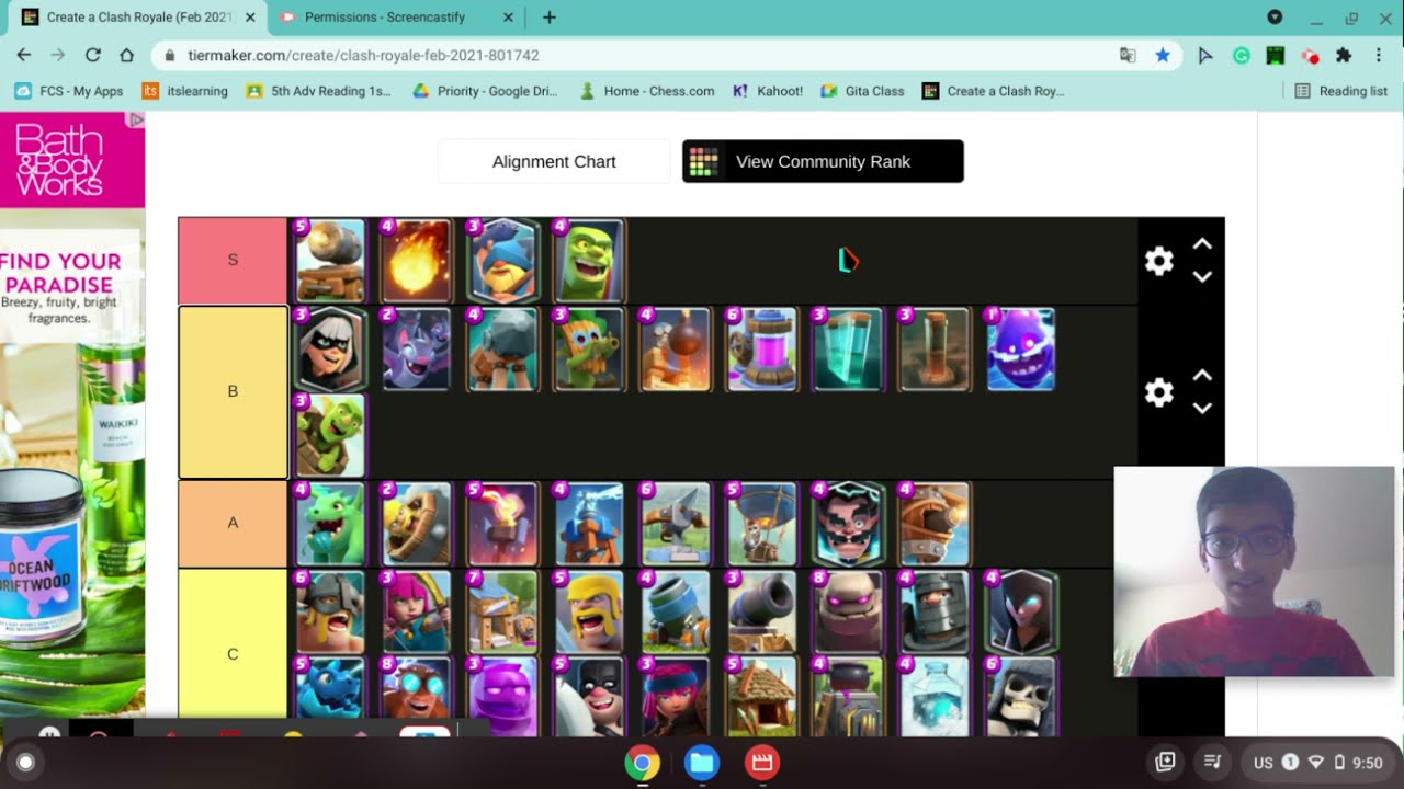 Clash Royale Tier maker Part 1 made by a kid YouTube