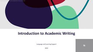 Introduction to academic writing