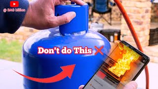 "Dangers of using phone near gas cylinder.