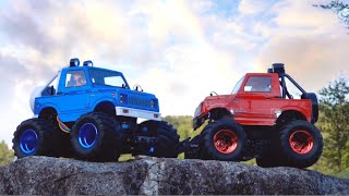 SJ30 ジムニーウイリー RED & BLUE STYLE TAMIYA JIMNY WHEELIE - YouTube