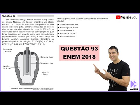 QUÍMICA ENEM 2018! "Em 1938 o arqueólogo alemão Wilhelm König, diretor do Museu Nacional..."
