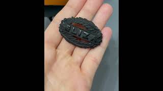 Antique Fern Frond Eliza Carved Bog Oak Brooch