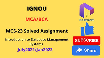 Mcs-23 Solved Assignment July2021/jan2022 || MCA/BCA || DalalTechnologies