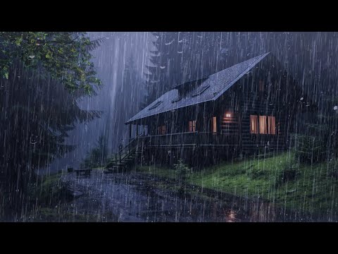 Goodbye Insomnia with Scariest Storm, Heavy Rain, Powerful Wind, Thunder on Tin Roof at Stormy Night