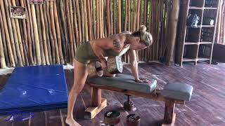 Single arm row with dumbbell dropset