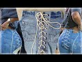 LACED UP JEANS SamariaLeah INSPIRED | EASY DIY TRANSFORMATION - BEGINNER FRIENDLY