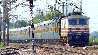 Agile WAP-5 Zooms past Asaoti with 12910 Garib Rath Express at 130kmph