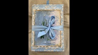 Handmade Alice Blue Junk Journal - flip through - Sold, Thank you. #junkjournal #flipthrough
