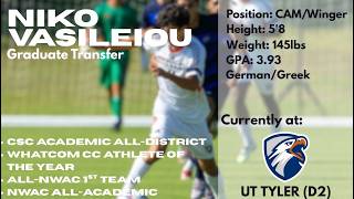 Niko Vasileiou - Highlights | Graduate Transfer | UT Tyler | CAM/Winger