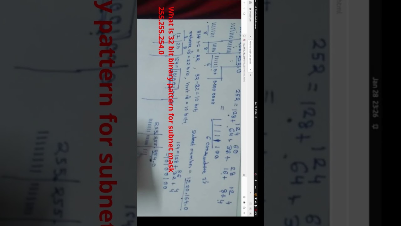 How to convert subnet mask represented in dotted decimal notation to  32 bit binary pattern ? 