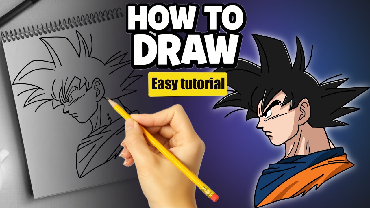 How to Draw Goku Easy ✏️ | Dragon Ball Drawing Tutorial