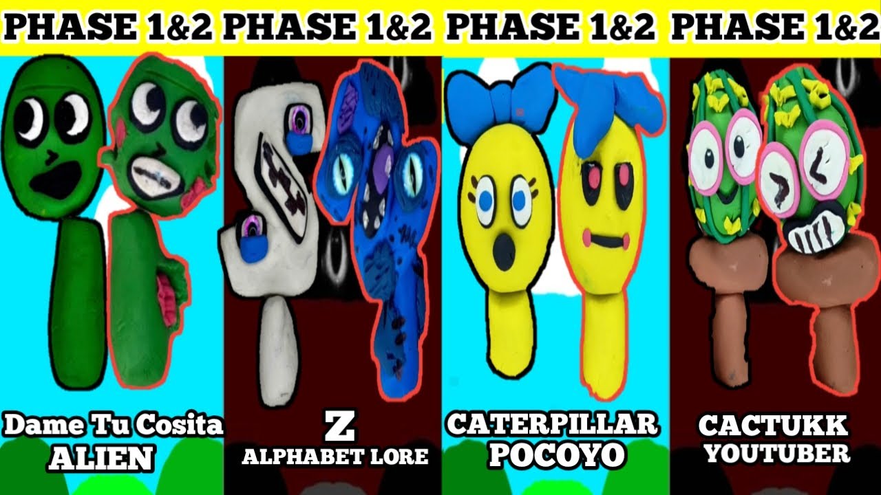 Making Sprunki OC Dame Tu Cosita Alien, Z, CaterPillar Pocoyo,.Cactukk 