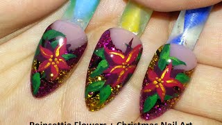 nail christmas poinsettia