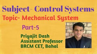 Mathematical Modelling of Mechanical System with Example-2