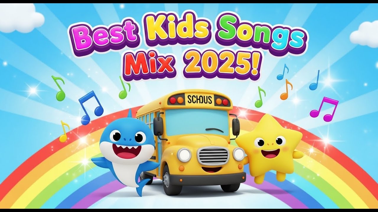Лучший микс детских песен 2025 года 🎶 | Baby Shark 🦈 Wheels on the Bus 🚍 Twinkle Twinkle 🌟 и мног...