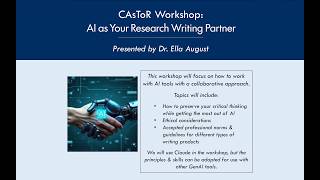 AI as Your Research Writing Partner with Dr. Ella August