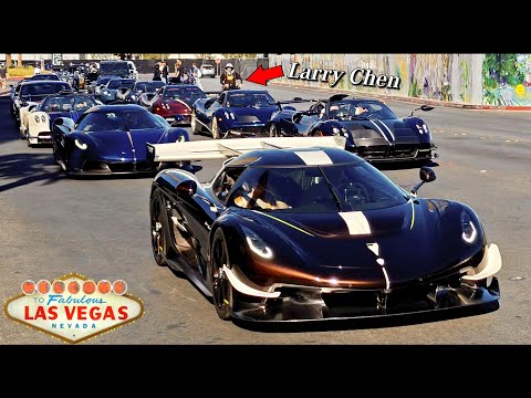 $1 BILLION Worth of Hypercars in LAS VEGAS || Pagani, Bugatti & Koenigsegg Parade [4K]
