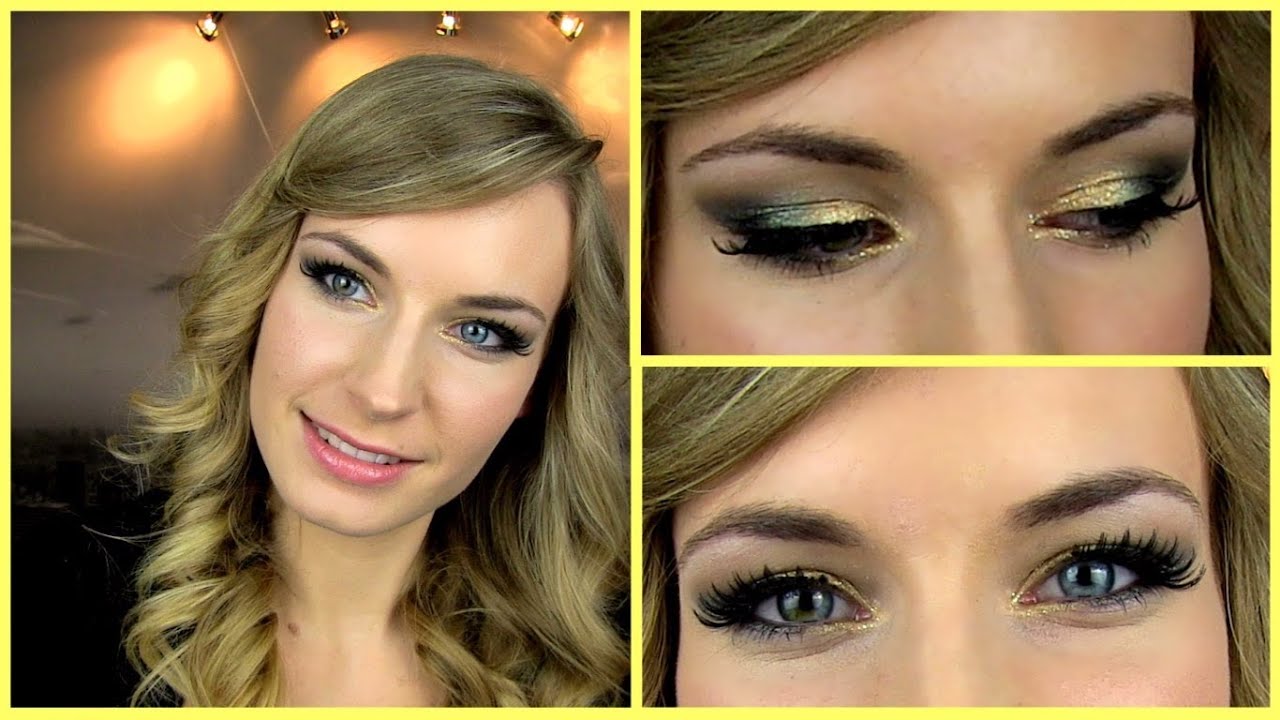 ⁣Anne V   Anne Vyalitsyna Makeup Tutorial! Gold Green Smokey Eye + Glitter  Party, Prom Makeup