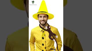 Curious George Person In The Yellow Hat Ted Costume Props Tie Hat Plush Monkey-Takerlama