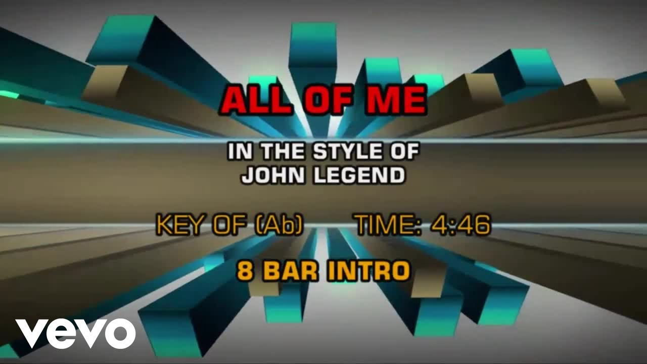John legend all of me karaoke youtube