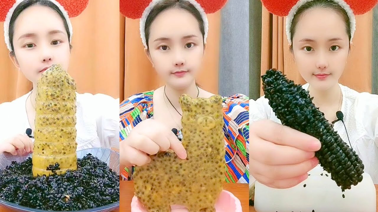 Chinese Passion Fruit Grain Mix ASMR Eating Show #33