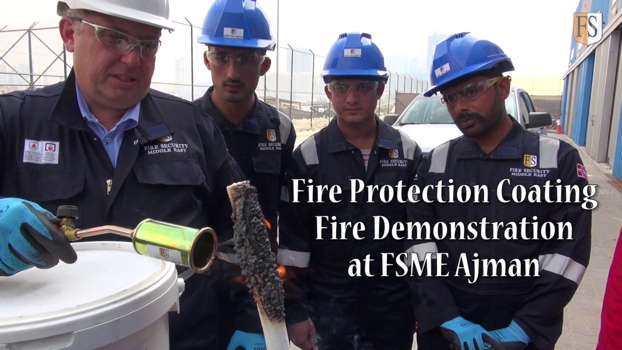 Cable Protection Coating in a Fire Demonstration by Fire Security Middle East, Ajman.