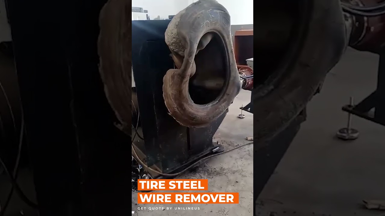 ♻️ Efficient Tire Recycling with Unilineus Steel Wire Remover! 🚛⚙️