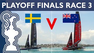 35th America's Cup LV Playoff Finals SWE vs. NZL Race 3 | AMERICA'S CUP