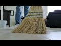 Asmr sweeping through the house with a straw broom no talking