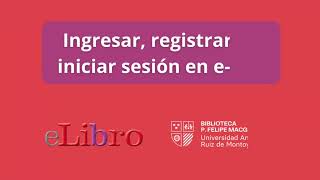 eLibro - Inicio de sesión y registro