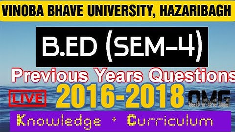 B.Ed(4)-Paper-(xi)-B.Ed (knowledge and Curriculum) part 2 Vinoba Bhave University Hazaribagh b.Ed 4