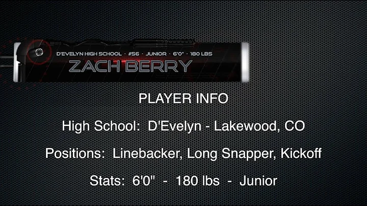 Zach Berry   Half Season Highlights Linebacker + s...