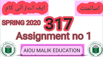 Aiou Code 317 Assignment no 1 Solve Spring 2020 FA