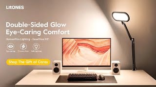 Litones Led Desk Lamp For Home Office Double-Sided Desk Light With Step Less Dimmable Knob Remote