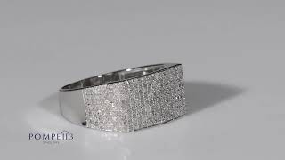 Men's Pave Diamond Ring in White Gold by Pompeii3