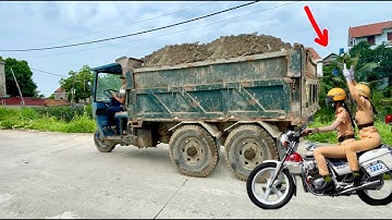 CÔNG NÔNG khủng chở cát  xem quá đã | máy xúc múc đất | ô tô chở đất | hieu excavator