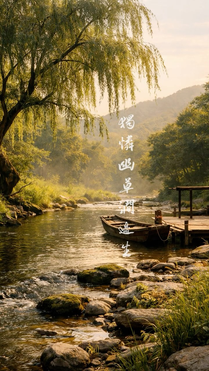 韋應物《滁州西澗》｜春潮帶雨晚來急・野渡無人舟自橫｜Tang Poetry