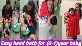 Easy Head Bath Method For 0-1 Year Baby Baby Bathing Procedure Step By Step Baby Bathing