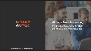 Troubleshooting vSphere