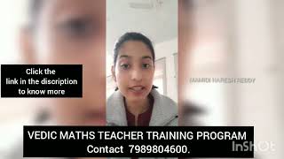VEDIC MATHS TEACHER TRAINING PROGRAM