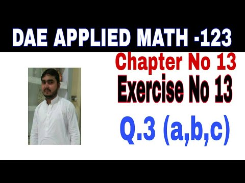 DAE Math 123|| 1st year || Applied Mathematics- 123 ||Chapter 13 ...