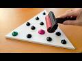 Relaxing Acrylic Painting / Colorful Prosperity Symbol Triangle / Roller Technique