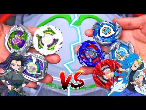 ALL SAMURAI BEYS vs ALL DRAN BEYS Tenka vs Jaxon Beyblade X Battle