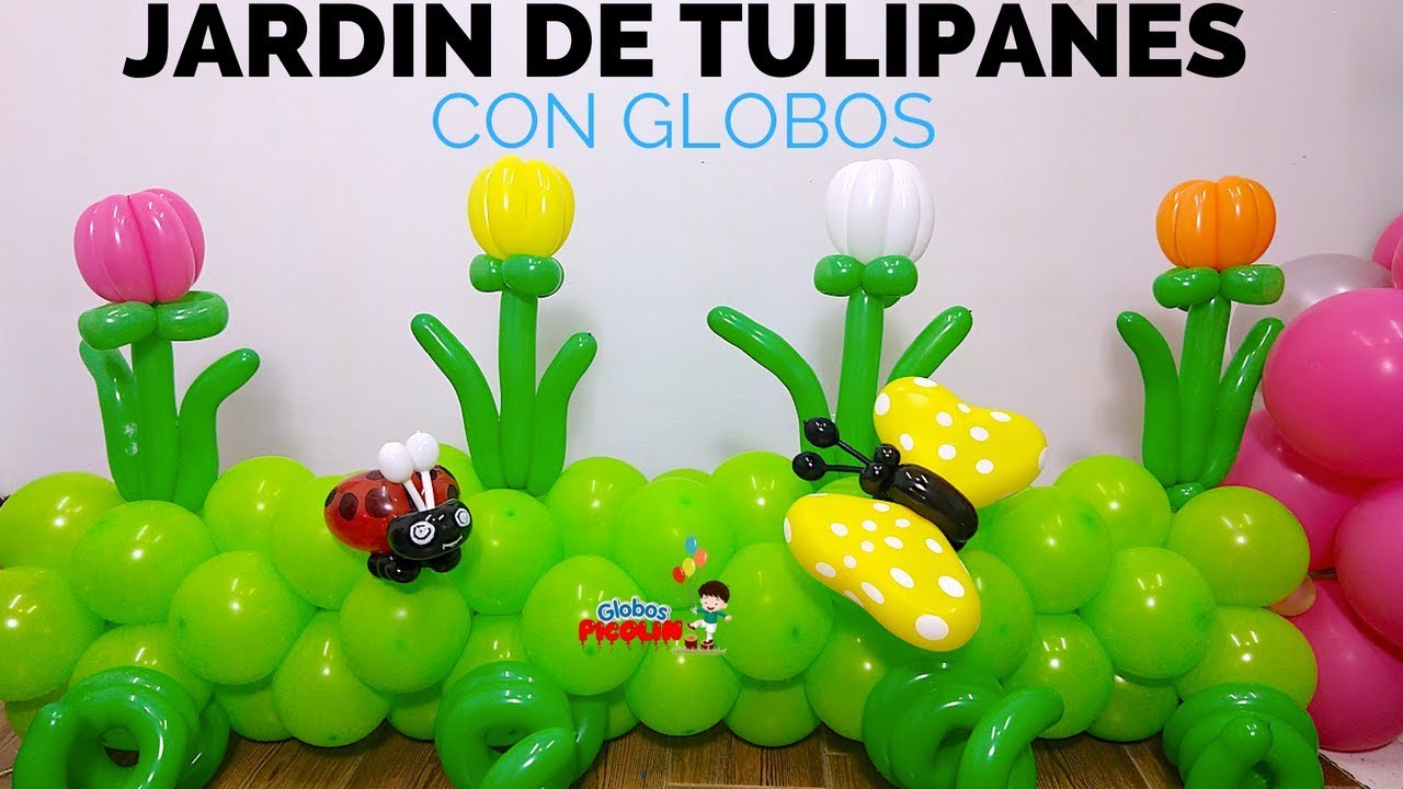 Jardin de tulipanes con globos – Garden of tulips with balloons 