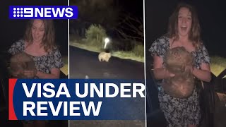 Influencer's visa under review over controversial wombat video | 9 News Australia U S Tourist S Visa Under Review After Viral Wombat Video